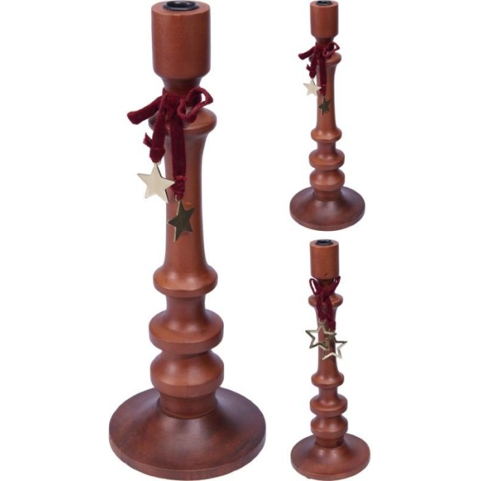 PORTACANDELA LEGNO 40CM. 2 ASSORTITI
